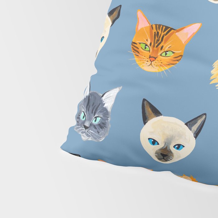 Cats Blue Pillow Sham Gallery Image 4