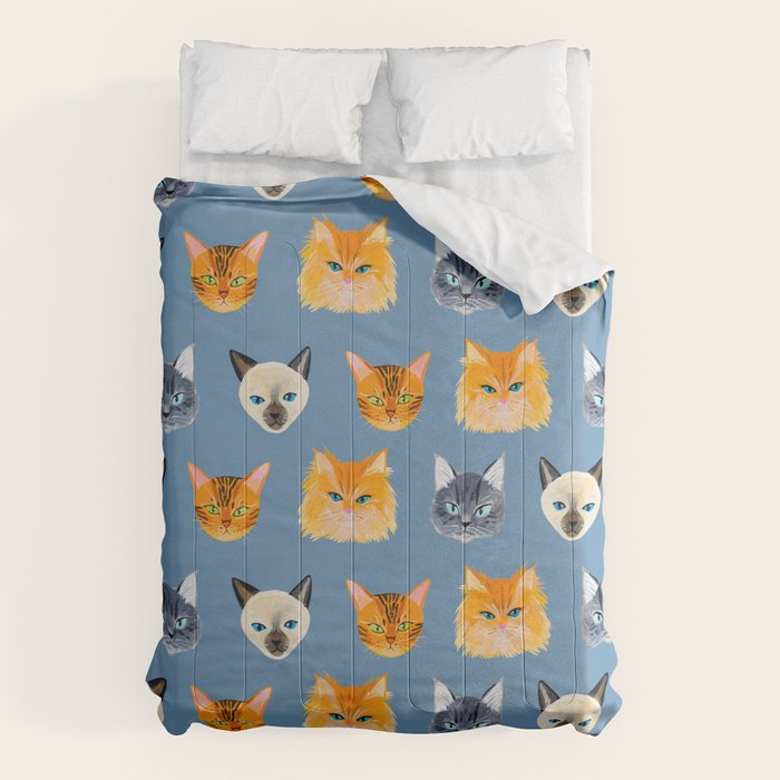Cats Blue Comforter Gallery Image 6