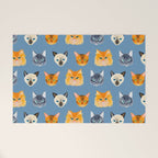 Cats Blue Welcome Mat Gallery Image 1