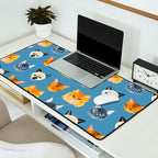 Cats Blue Desk Mat Gallery Image 2