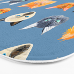 Cats Blue Bath Mat Gallery Image 3
