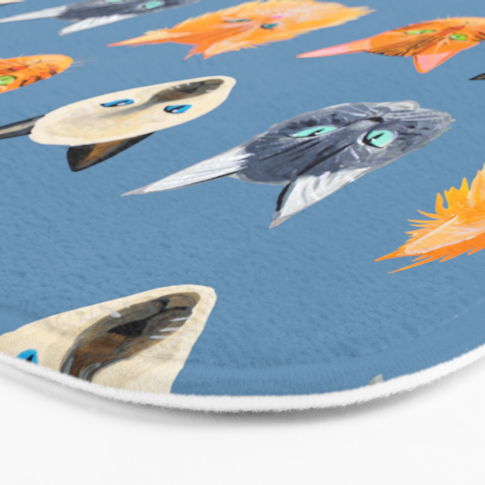 Cats Blue Bath Mat Gallery Image 3