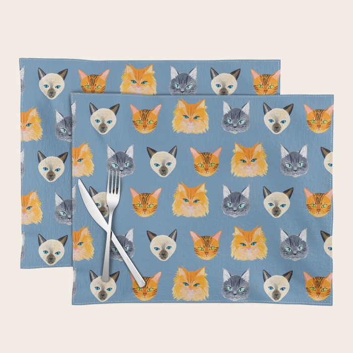 Cats Blue Placemat Gallery Image 1