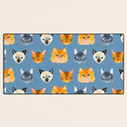 Cats Blue Desk Mat Gallery Image 3