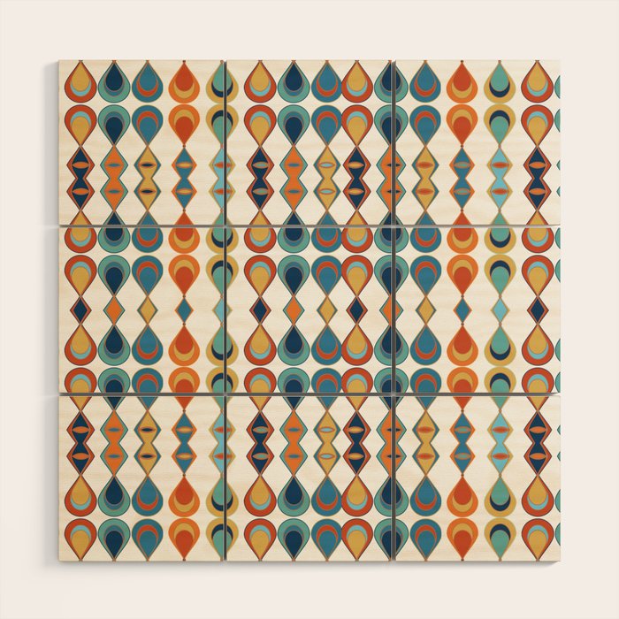 Mid Century Drop Pattern Wood Wall Art Gallery Image 1
