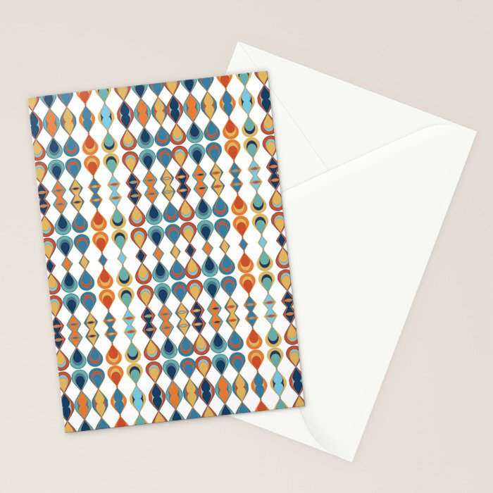Mid Century Drop Pattern Stationery Card Gallery Image 2