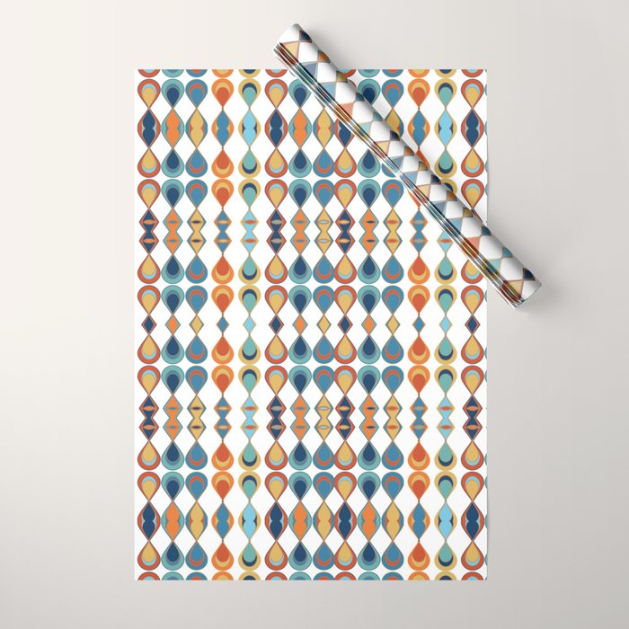 Mid Century Drop Pattern Wrapping Paper Gallery Image 1