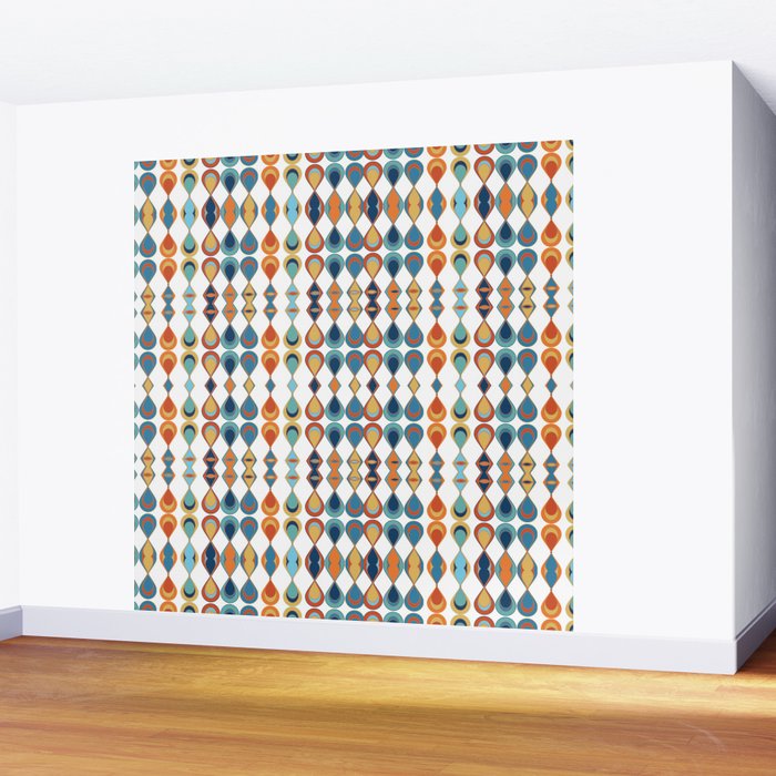 Mid Century Drop Pattern Wall Mural Gallery Image 2