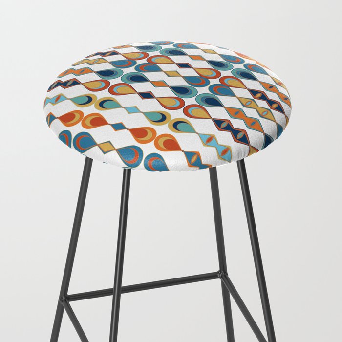 Mid Century Drop Pattern Stool Gallery Image 2