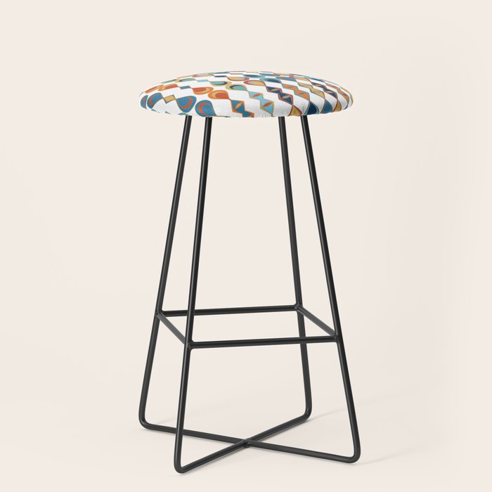 Mid Century Drop Pattern Stool Gallery Image 1