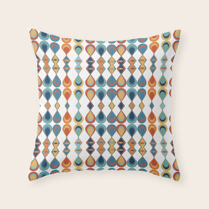 Mid Century Drop Pattern Throw Pillow Gallery Image 1