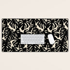 Tropical monstera plant leaf art pattern Desk Mat Gallery Image 1