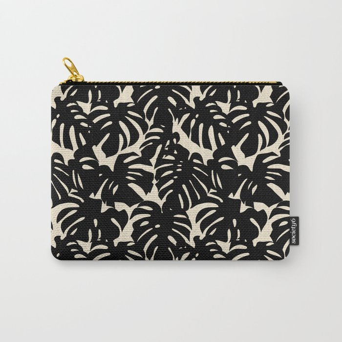 Tropical monstera plant leaf art pattern Carry All Pouch Gallery Image 1