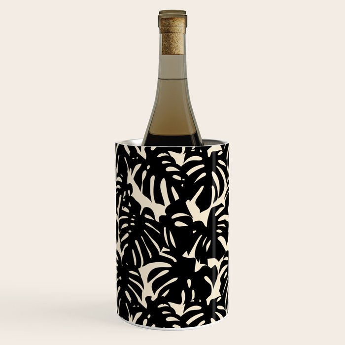 Tropical monstera plant leaf art pattern Wine Chiller Gallery Image 2