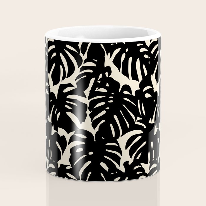 Tropical monstera plant leaf art pattern Coffee Mug Gallery Image 4