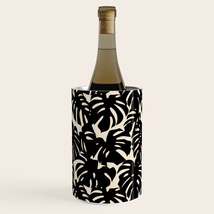 Tropical monstera plant leaf art pattern Wine Chiller Gallery Image 3
