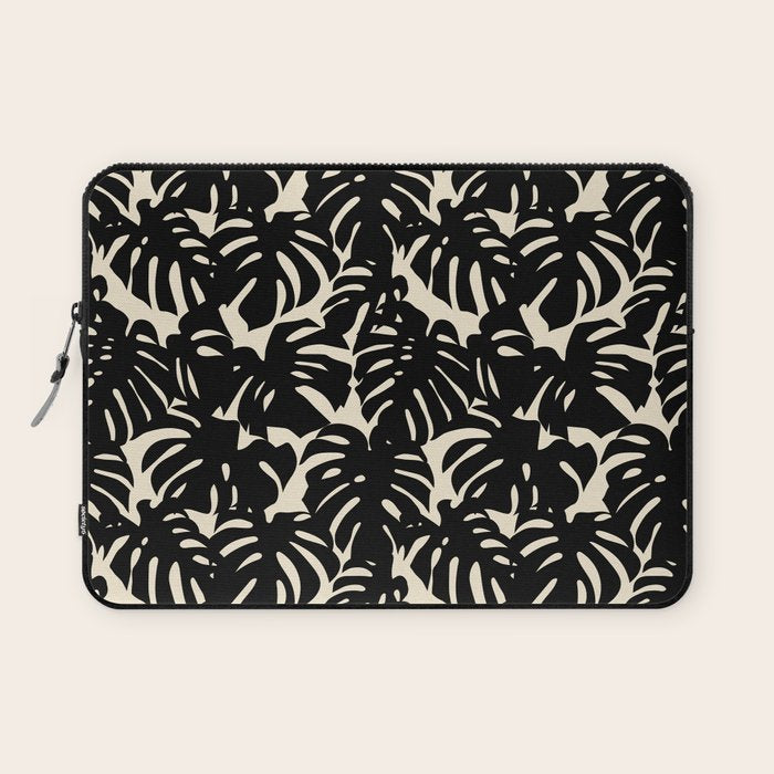 Tropical monstera plant leaf art pattern Laptop Sleeve Gallery Image 1