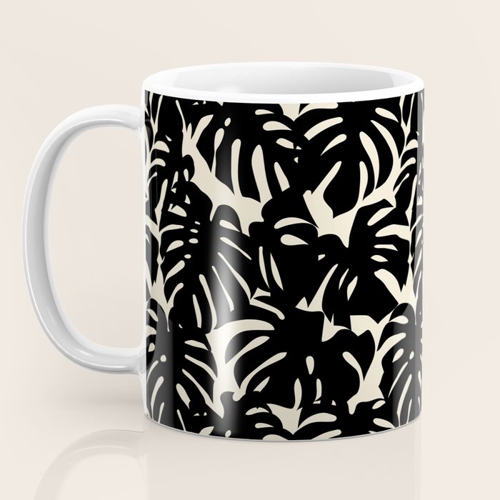 Tropical monstera plant leaf art pattern Coffee Mug Gallery Image 3
