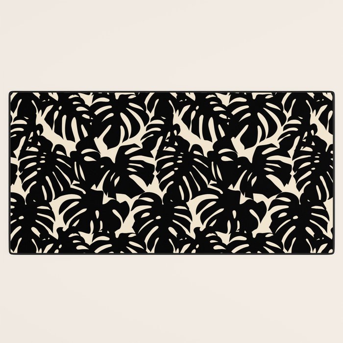Tropical monstera plant leaf art pattern Desk Mat Gallery Image 3