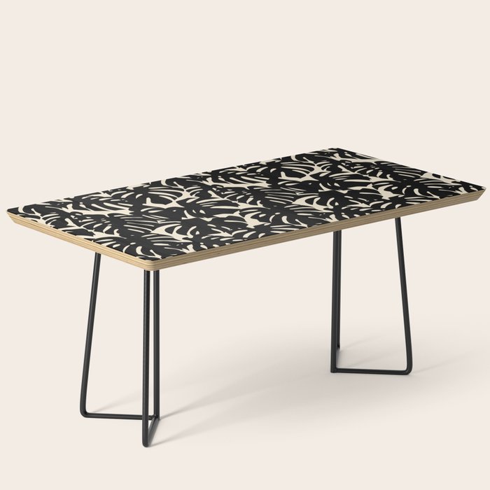 Tropical monstera plant leaf art pattern Coffee Table Gallery Image 1