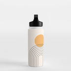 Mid Century Modern Geometric 70 (Rainbow and Sun Abstraction) Water Bottle Gallery Image 3