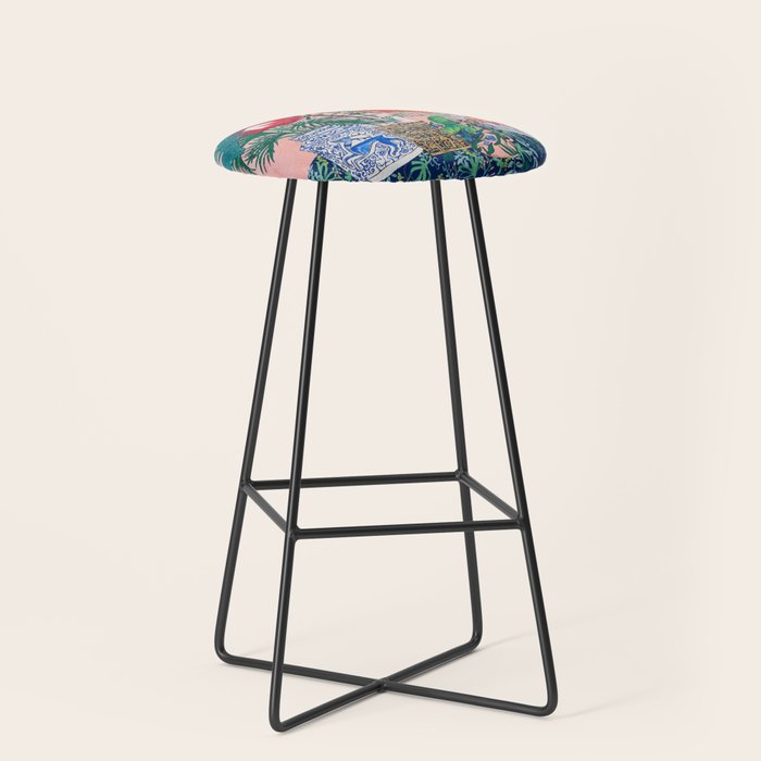 The Domesticated Jungle - Floral Still Life Stool Gallery Image 1