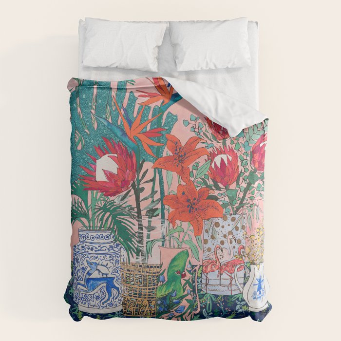 The Domesticated Jungle - Floral Still Life Duvet Cover Gallery Image 6