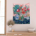 The Domesticated Jungle - Floral Still Life Wall Tapestry Gallery Image 2