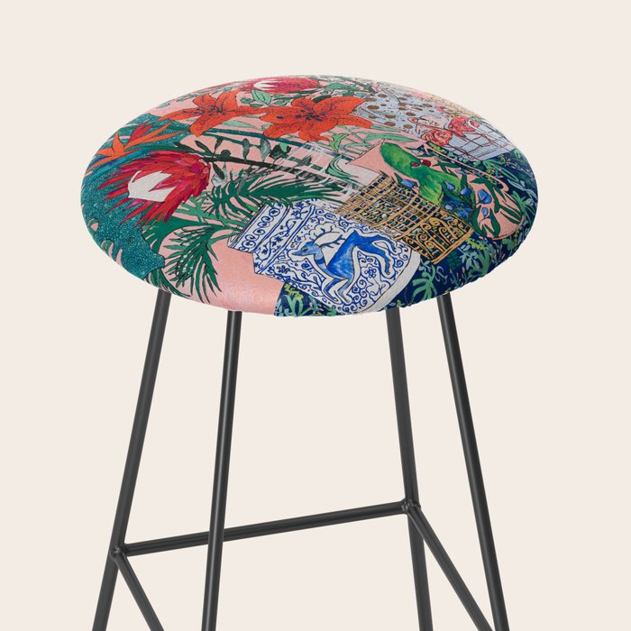 The Domesticated Jungle - Floral Still Life Stool Gallery Image 2