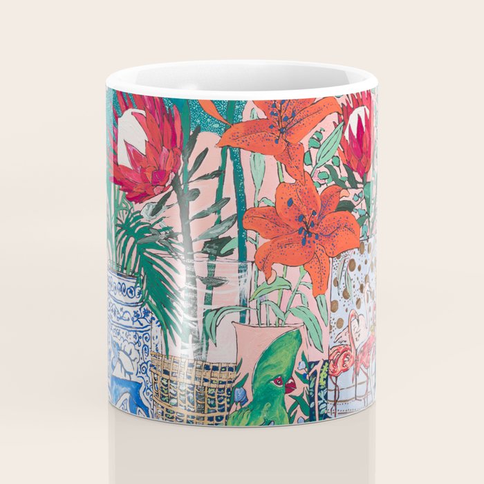 The Domesticated Jungle - Floral Still Life Coffee Mug Gallery Image 4