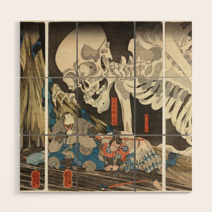 Takiyasha the Witch and the Skeleton Spectre Wood Wall Art Gallery Image 1