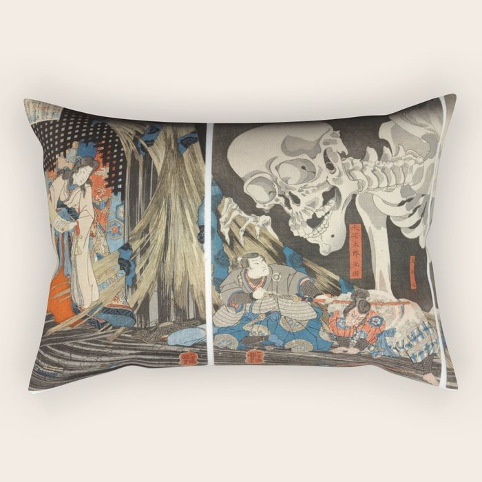 Takiyasha the Witch and the Skeleton Spectre Rectangular Pillow Gallery Image 2