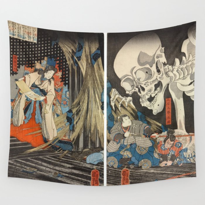 Takiyasha the Witch and the Skeleton Spectre Wall Tapestry Gallery Image 4