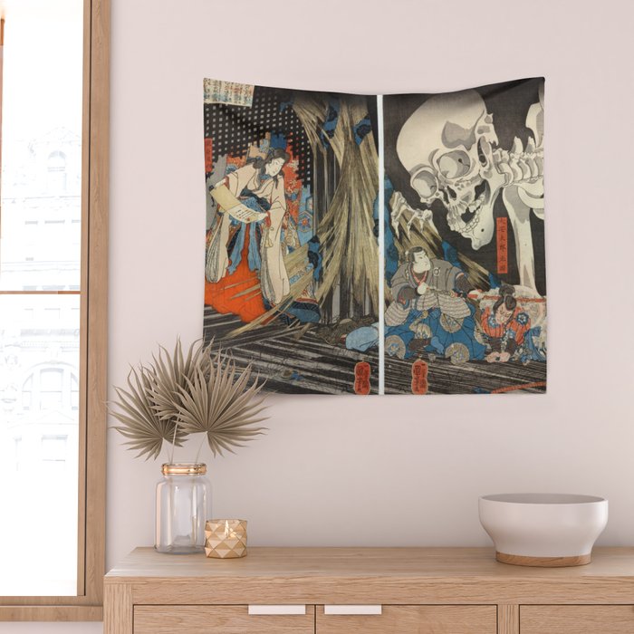 Takiyasha the Witch and the Skeleton Spectre Wall Tapestry Gallery Image 2