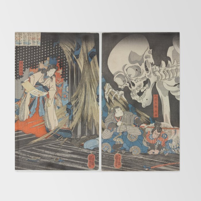 Takiyasha the Witch and the Skeleton Spectre Throw Blanket Gallery Image 2