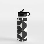 Mid-Century Modern Pattern No.3 - Black and White Water Bottle Gallery Image 1