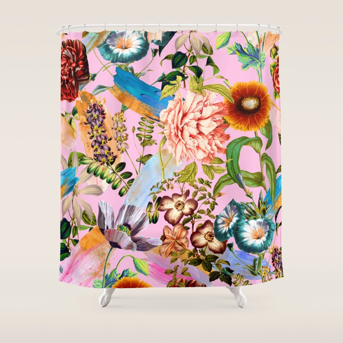 SUMMER BOTANICAL IX Shower Curtain Gallery Image 1