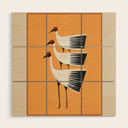 Striped Bird Trio II Wood Wall Art Gallery Image 1