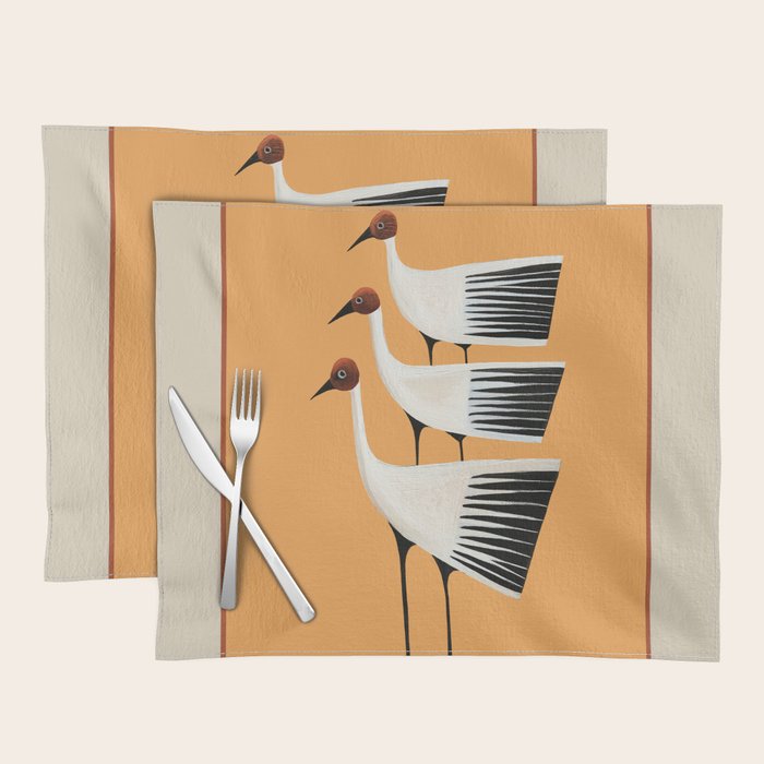 Striped Bird Trio II Placemat Gallery Image 1
