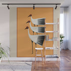 Striped Bird Trio II Wall Mural Gallery Image 1