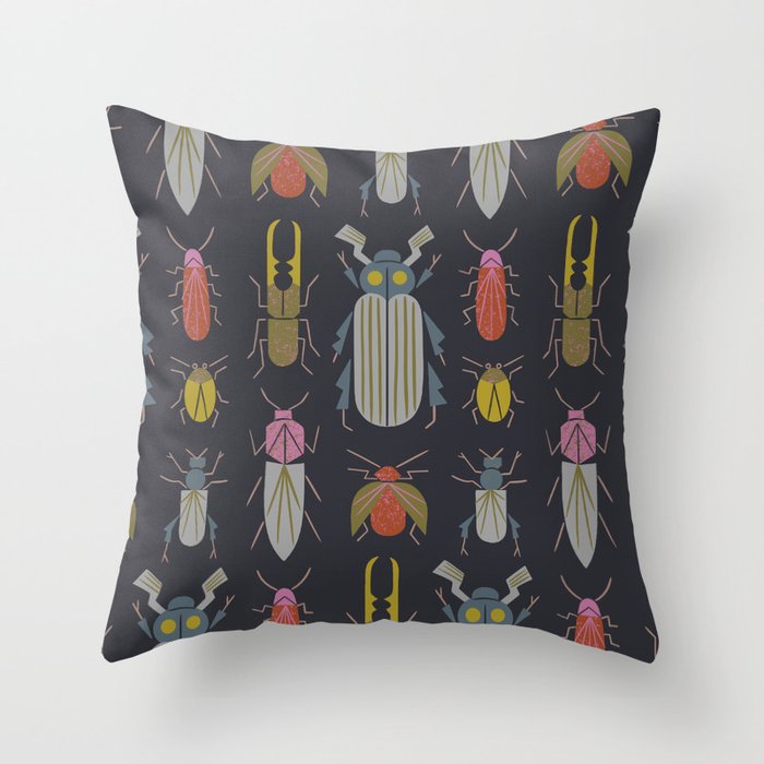 Beetle Specimens Throw Pillow Gallery Image 6