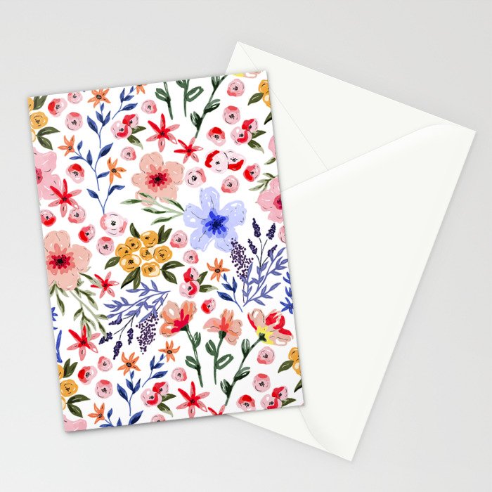 Simple colorful flowery meadow Stationery Card Gallery Image 2