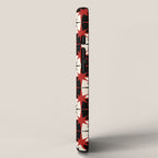 Mid Century Modern Atomic Stars Retro Checkered Starburst Pattern Black Cream Red iPhone Case Gallery Image 2