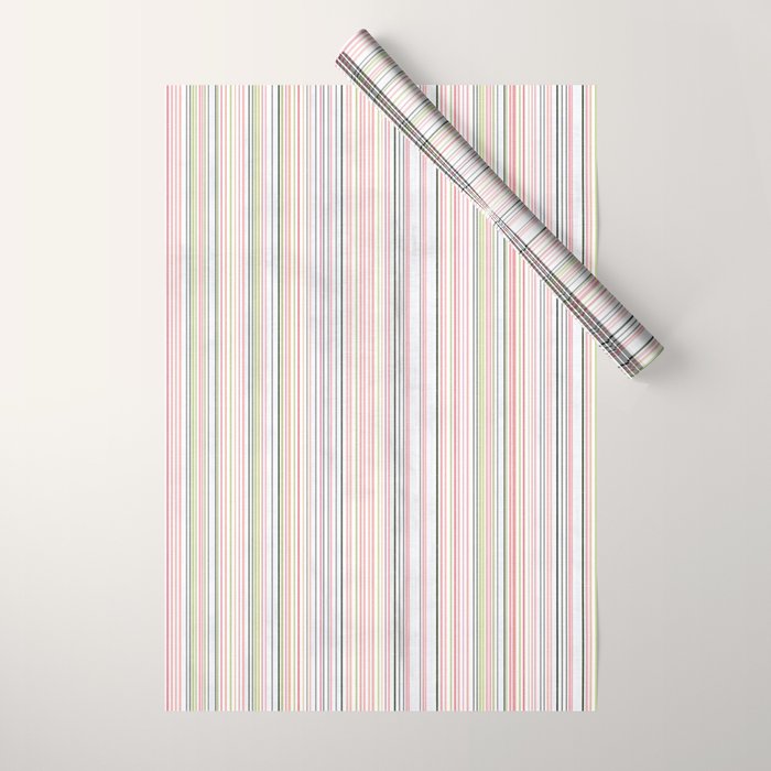 Vintage Pastel Striped Pattern Soft Aesthetic  Wrapping Paper Gallery Image 1