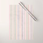 Vintage Pastel Striped Pattern Soft Aesthetic  Wrapping Paper Gallery Image 1