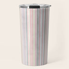 Vintage Pastel Striped Pattern Soft Aesthetic  Travel Mug Gallery Image 1