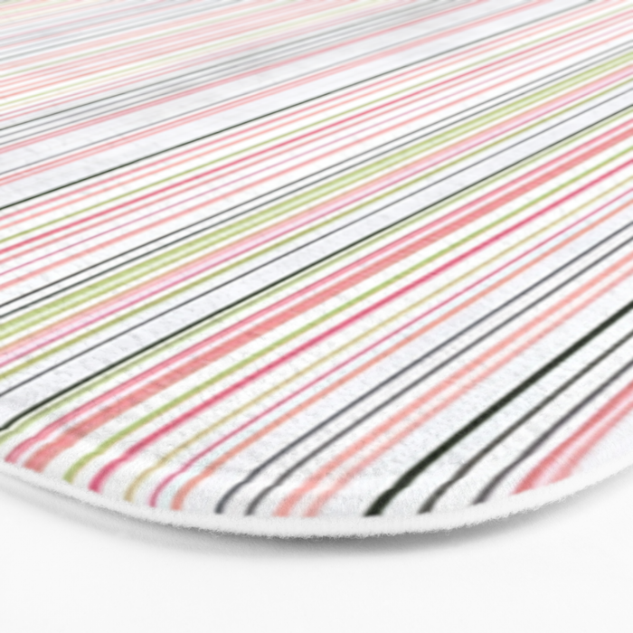 Vintage Pastel Striped Pattern Soft Aesthetic  Bath Mat Gallery Image 3