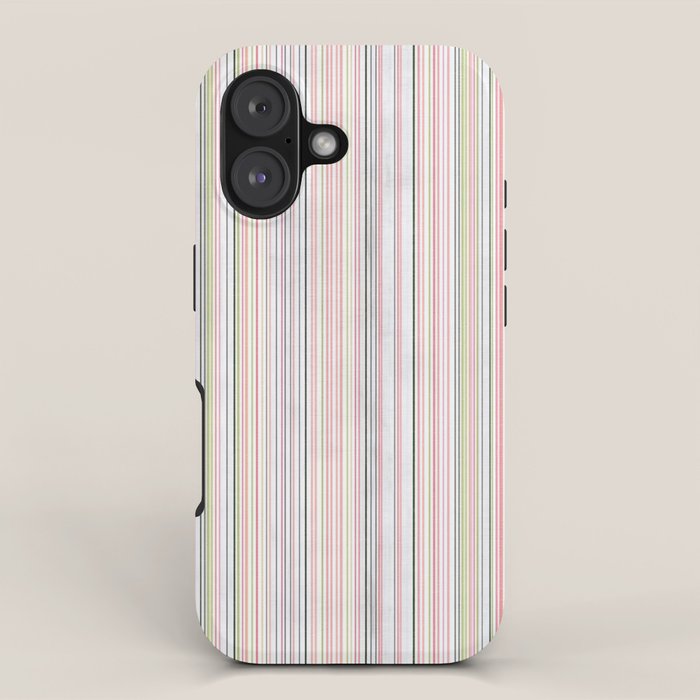 Vintage Pastel Striped Pattern Soft Aesthetic  iPhone Case Gallery Image 1