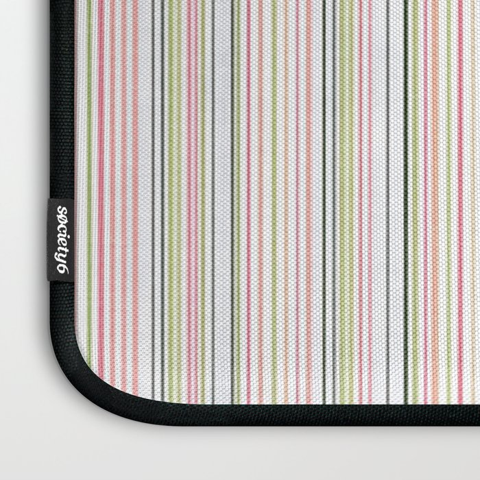 Vintage Pastel Striped Pattern Soft Aesthetic  Laptop Sleeve Gallery Image 3