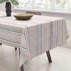 Vintage Pastel Striped Pattern Soft Aesthetic  Tablecloth Gallery Image 3